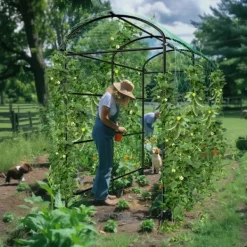 Online Havebue Espalier - Metal Plantestativ - 160 cm Høj - Pulverlakeret - Til Klatreplanter & Agurker - Udendørs Bue/Tunnel - Hvid Buer, Spalier, Lysthuse Uden Tag