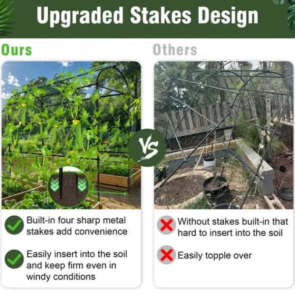 Online Havebue Espalier - Metal Plantestativ - 160 cm Høj - Pulverlakeret - Til Klatreplanter & Agurker - Udendørs Bue/Tunnel - Hvid Buer, Spalier, Lysthuse Uden Tag