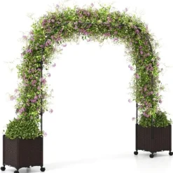 Buer, Spalier, Lysthuse Uden Tag^Havebue Espalier, 202x40x288 cm, Sort og Brun