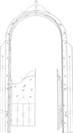Buer, Spalier, Lysthuse Uden Tag^Havebue med gate - klatrehjælp - holdbart jerndesign