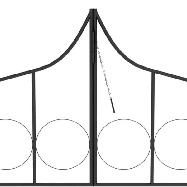 Buer, Spalier, Lysthuse Uden Tag^Havebue med låge 138x40x238 cm sort - Havebue - Havebuer - Home & Living