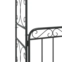 Buer, Spalier, Lysthuse Uden Tag^Havebue med låge 108x45x235 cm stål sort - Havebue Med Låge - Havebuer Med Låger - Home & Living