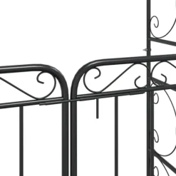 Buer, Spalier, Lysthuse Uden Tag^Havebue med låge 108x45x235 cm stål sort - Havebue Med Låge - Havebuer Med Låger - Home & Living