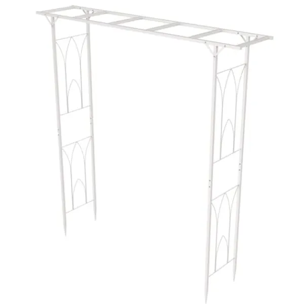 Buer, Spalier, Lysthuse Uden Tag^Havebue, Metal Jern, Nem Samling,81.1x16.1x81.8 tommer, HVID