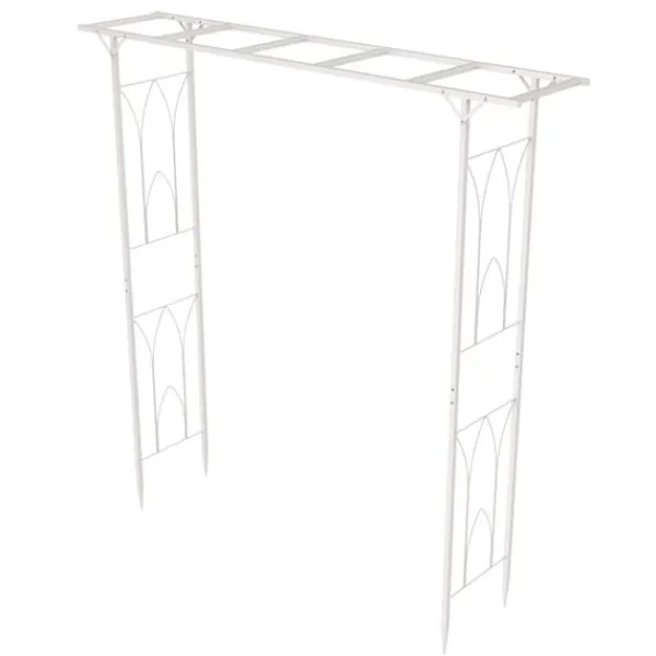 Buer, Spalier, Lysthuse Uden Tag^Havebue, Metal Jern, Nem Samling,81.1x16.1x81.8 tommer, HVID