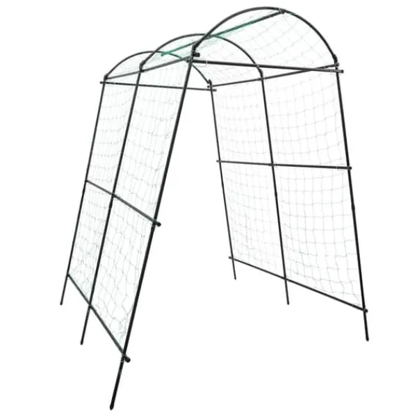 Clearance Havebue, Solid støtte til klatreplanter, Holdbar stål konstruktion,sort Buer, Spalier, Lysthuse Uden Tag