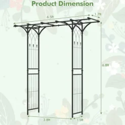 Clearance Havebue, 6,5x1,7x6,8 ft, Sort Buer, Spalier, Lysthuse Uden Tag