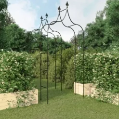 Clearance Havebuer 2 stk. - Romantisk havebue i pulverlakeret stål | Størrelse: 120x38x260 cm | Farve: Sort Buer, Spalier, Lysthuse Uden Tag