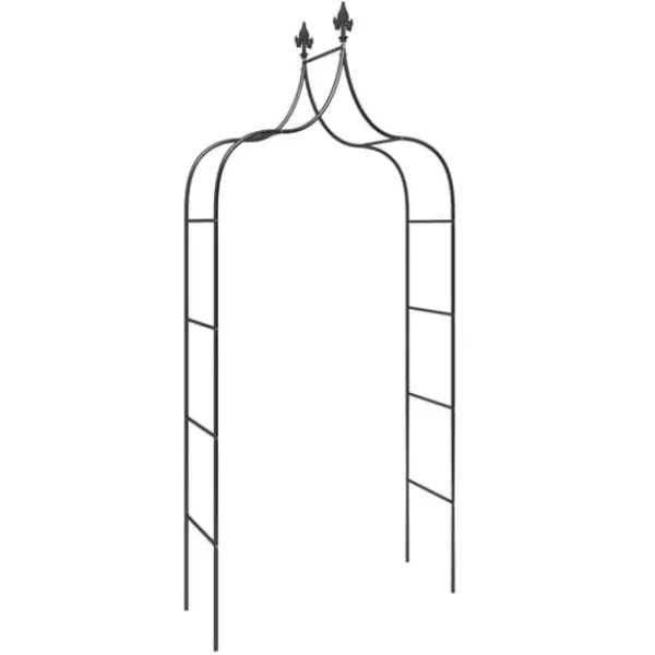Clearance Havebuer 2 stk. - Romantisk havebue i pulverlakeret stål | Størrelse: 120x38x260 cm | Farve: Sort Buer, Spalier, Lysthuse Uden Tag