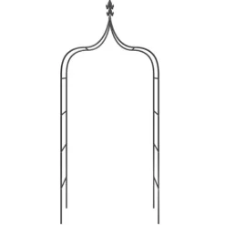 Clearance Havebuer 2 stk. - Romantisk havebue i pulverlakeret stål | Størrelse: 120x38x260 cm | Farve: Sort Buer, Spalier, Lysthuse Uden Tag