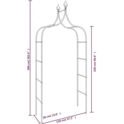 Clearance Havebuer 2 stk. - Romantisk havebue i pulverlakeret stål | Størrelse: 120x38x260 cm | Farve: Sort Buer, Spalier, Lysthuse Uden Tag