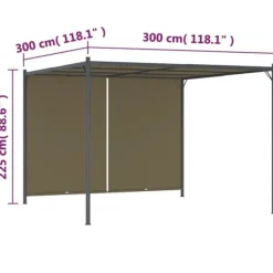 Buer, Spalier, Lysthuse Uden Tag^Havebuer, espalierer & pergolaer - Living pergola med tilbagetrækkeligt tag 3x3 m 180 g/m² gråbrun