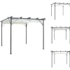 New Havebuer, espalierer & pergolaer - Living pergola med tilbagetrækkeligt tag 3x3 m stål cremefarvet Buer, Spalier, Lysthuse Uden Tag
