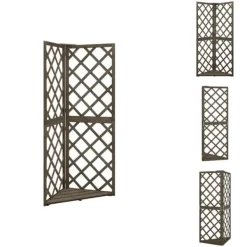 Buer, Spalier, Lysthuse Uden Tag^Havebuer, espalierer & pergolaer - Living espalier til hjørne 50x50x145 cm massivt grantræ grå