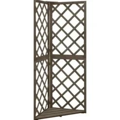 Buer, Spalier, Lysthuse Uden Tag^Havebuer, espalierer & pergolaer - Living espalier til hjørne 50x50x145 cm massivt grantræ grå