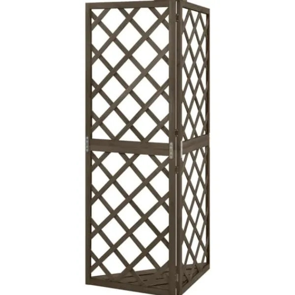 Buer, Spalier, Lysthuse Uden Tag^Havebuer, espalierer & pergolaer - Living espalier til hjørne 50x50x145 cm massivt grantræ grå