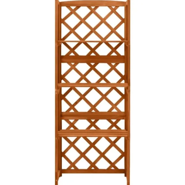 Discount Havebuer, espalierer & pergolaer - Living espalier med hylder 55x30x140 cm massivt grantræ Buer, Spalier, Lysthuse Uden Tag