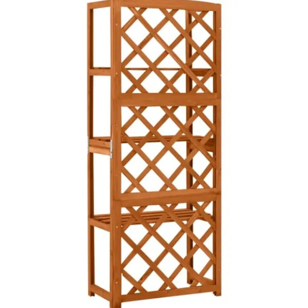 Discount Havebuer, espalierer & pergolaer - Living espalier med hylder 55x30x140 cm massivt grantræ Buer, Spalier, Lysthuse Uden Tag