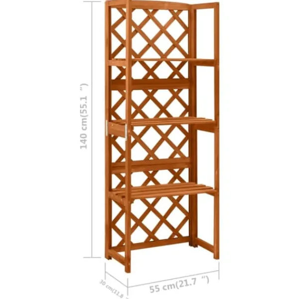 Discount Havebuer, espalierer & pergolaer - Living espalier med hylder 55x30x140 cm massivt grantræ Buer, Spalier, Lysthuse Uden Tag