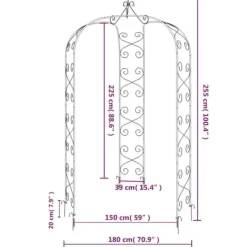 Buer, Spalier, Lysthuse Uden Tag^Havebuer, espalierer & pergolaer - Living havebue Ø180x255 cm stål sort