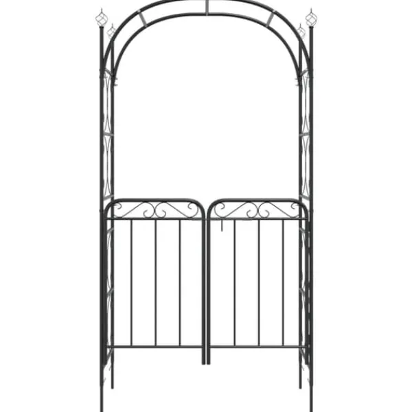 Buer, Spalier, Lysthuse Uden Tag^Havebuer, espalierer & pergolaer - Living havebue med låge 108x45x235 cm stål sort