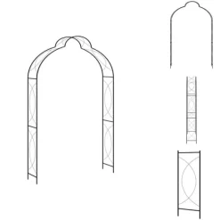 Hot Havebuer, espalierer & pergolaer - Living havebue 150x34x240 cm jern sort Buer, Spalier, Lysthuse Uden Tag