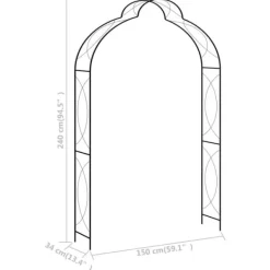 Hot Havebuer, espalierer & pergolaer - Living havebue 150x34x240 cm jern sort Buer, Spalier, Lysthuse Uden Tag