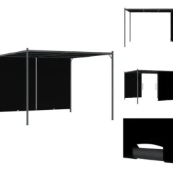 Buer, Spalier, Lysthuse Uden Tag^Havebuer, espalierer & pergolaer - Living pergola tilbagetrækkeligt tag 3x3 m antracitgrå