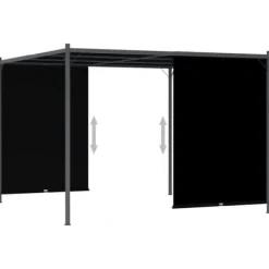 Buer, Spalier, Lysthuse Uden Tag^Havebuer, espalierer & pergolaer - Living pergola tilbagetrækkeligt tag 3x3 m antracitgrå