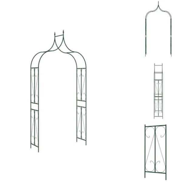 Best Havebuer, espalierer & pergolaer - Living havebue 120x38x258 cm jern mørkegrøn Buer, Spalier, Lysthuse Uden Tag