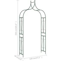 Best Havebuer, espalierer & pergolaer - Living havebue 120x38x258 cm jern mørkegrøn Buer, Spalier, Lysthuse Uden Tag