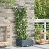 Online Havedåse med automatisk vanding - Rektangulær plantekasse i stål | Farve: Lysegrå | Størrelse: 40x40x126 cm Krukker & Plantebeholdere