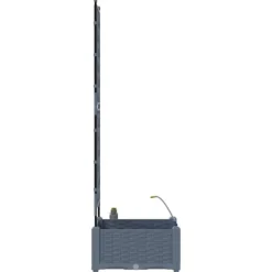 Online Havedåse med automatisk vanding - Rektangulær plantekasse i stål | Farve: Lysegrå | Størrelse: 40x40x126 cm Krukker & Plantebeholdere
