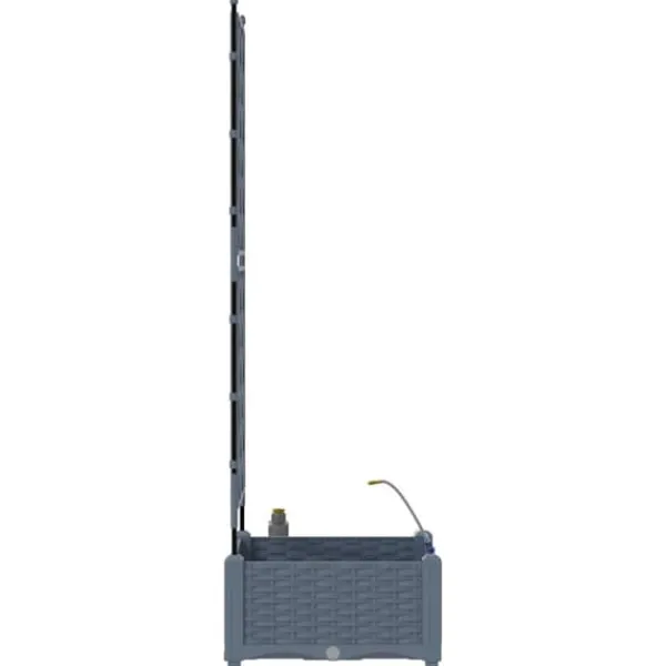 Online Havedåse med automatisk vanding - Rektangulær plantekasse i stål | Farve: Lysegrå | Størrelse: 40x40x126 cm Krukker & Plantebeholdere