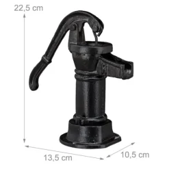 Havedekorationer^Havefigur, Dekorativ støbejernspumpe, 22.5x13.5x10.5 cm, Sort