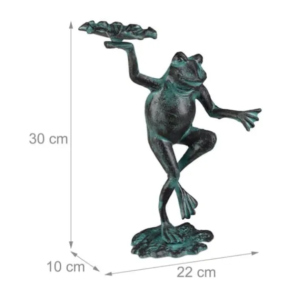 Discount Havefigur, Frø, 30x22x10 cm, Grøn Havedekorationer