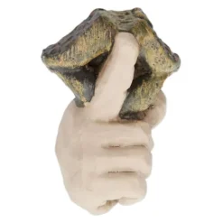 Sale Havefigur, Hviskende Træansigt, Polyresin, Beige Havedekorationer