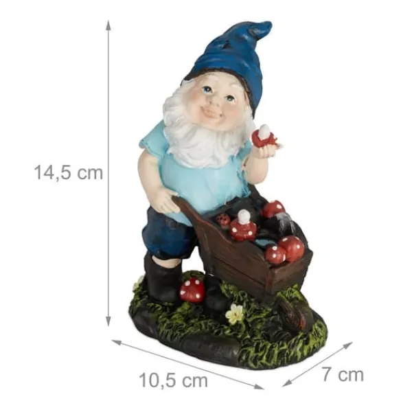 Havedekorationer^Havefigur Nisse, 14,5x10,5x7 cm, Flerfarvet