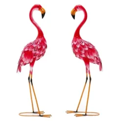 Online Havefigur Sæt, Flamingo Dekoration 2-delt, 20x27x89 cm Havedekorationer