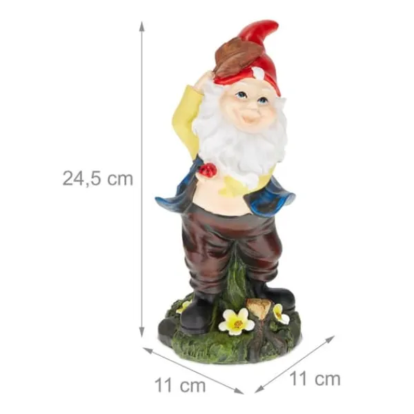 Havedekorationer^Havefigur, 24,5x11x11 cm, Flerfarvet