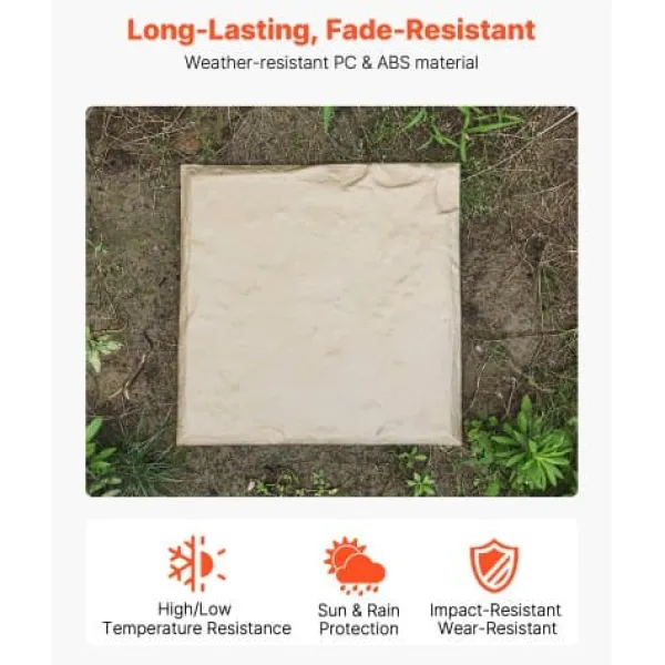 Havedekorationer^Havefliser, 39,5x39,5x2,6 cm, Beige, Plast