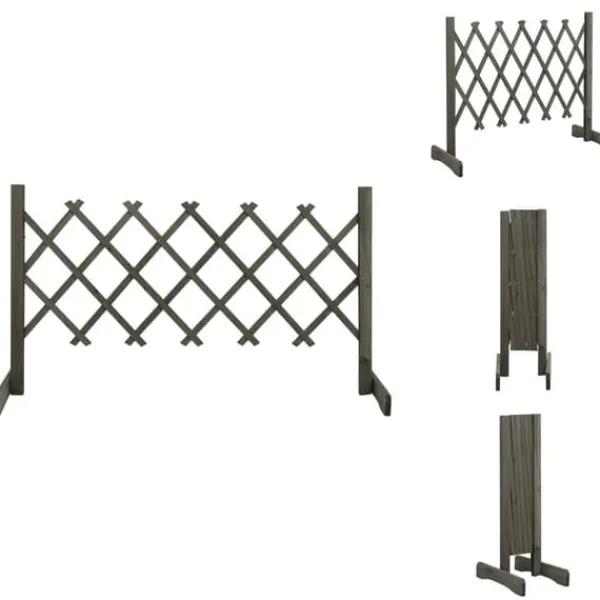 Buer, Spalier, Lysthuse Uden Tag^Havehegn - Living espalier til haven 120x60 cm massivt fyrretræ grå