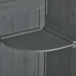 Outlet Havekabinet i træ med vindue & hylder, 77×54,2×179 cm, grå/grøn Skure, Garager & Carports