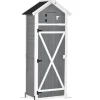 Skure, Garager & Carports^Havekabinet med dør & tag, 78×52,5×182 cm, grå – ideel til haveopbevaring
