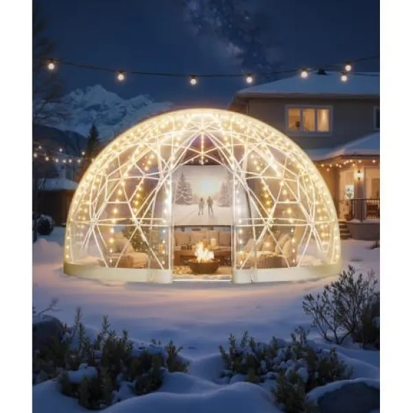 Online Havekuppel til haven, 360x220 cm, Hvid, PVC Telte & Lysthuse