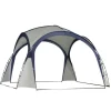 Telte & Lysthuse^Have-/partytelt 3,5×3,5×2,3 m, solbeskyttelse, glasfiber & polyester, creme/blå