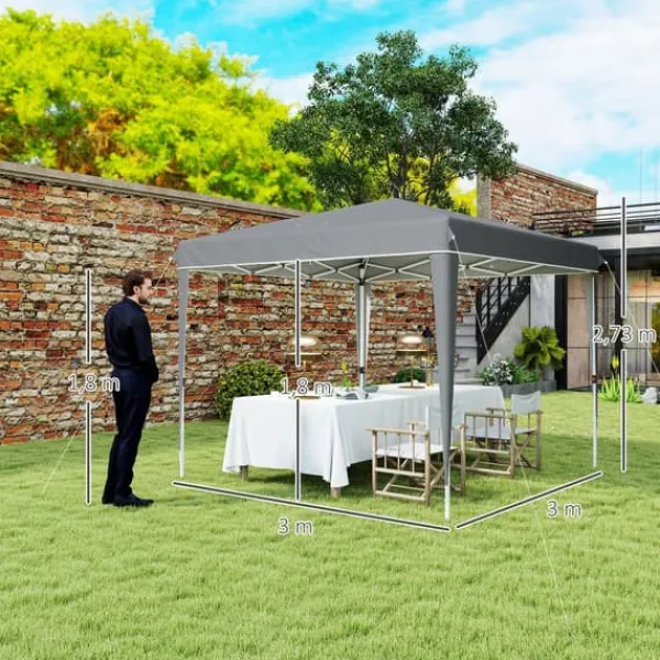 Clearance Havepavillon Kane 3 × 3 m, lysegrå Telte & Lysthuse
