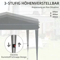 Clearance Havepavillon Kane 3 × 3 m, lysegrå Telte & Lysthuse