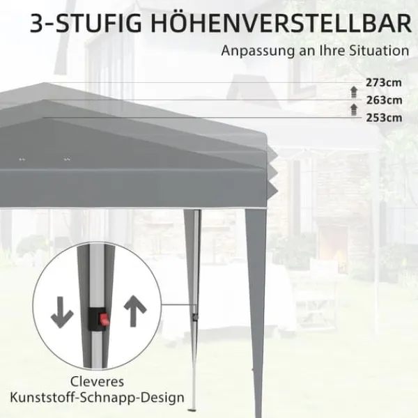 Clearance Havepavillon Kane 3 × 3 m, lysegrå Telte & Lysthuse