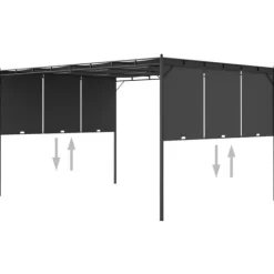 Best Havepavillon med gardin 4x3x2,25 m antracitgrå - Markise - Markiser - Home & Living Buer, Spalier, Lysthuse Uden Tag